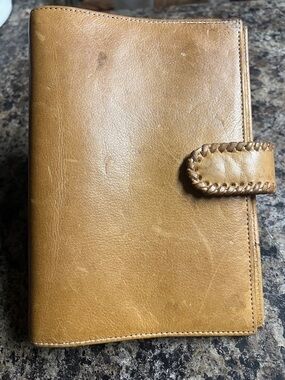 Vintage Fossil Leather Organizer Wallet - Tan